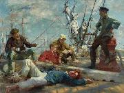 Henry Scott Tuke The midday rest sailors yarning oil painting on canvas